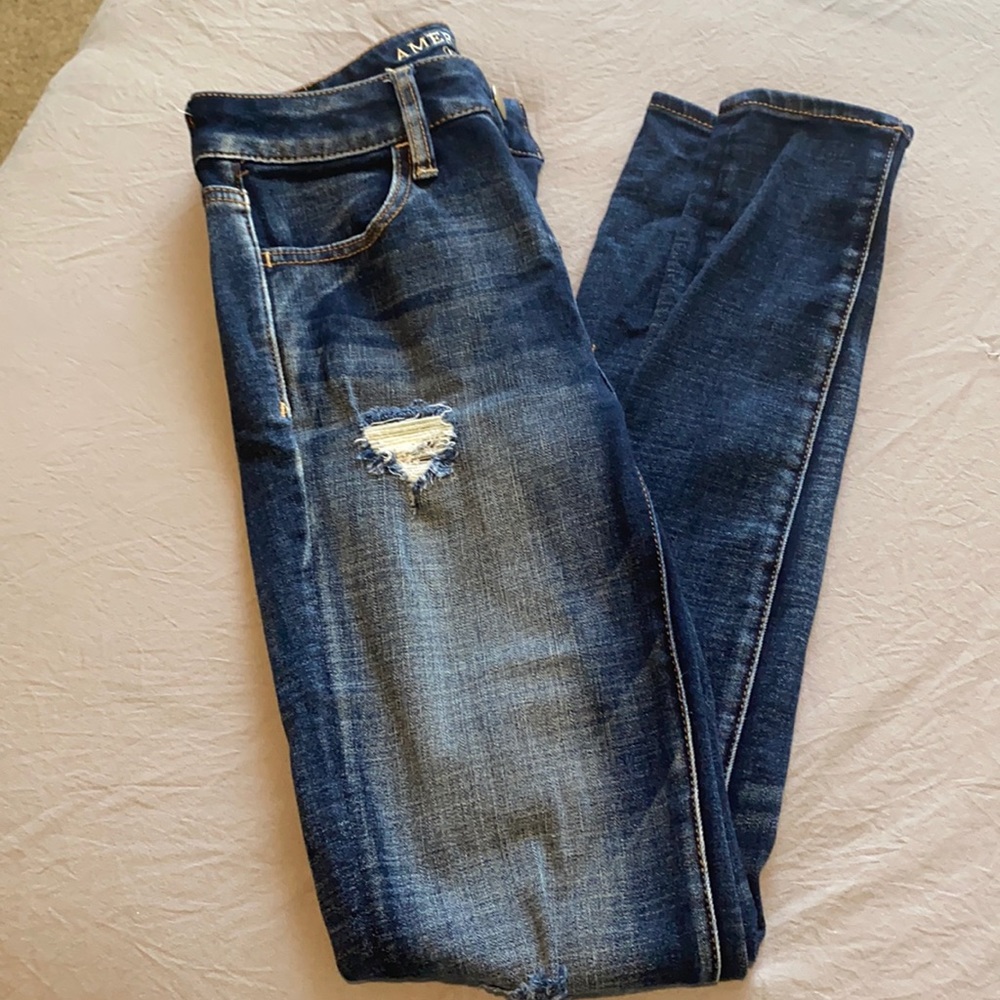 American Eagle ripped jeans, high rise, 2